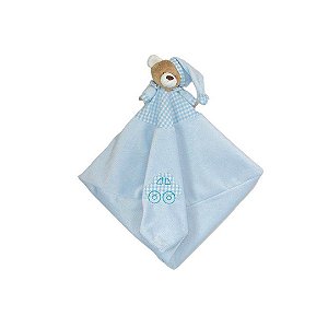 Urso Nino Azul - Naninha Blanket Zip