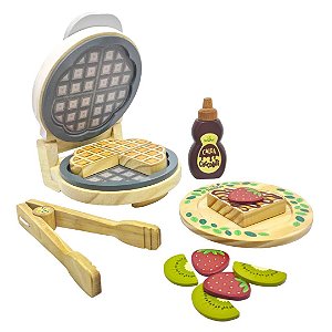 Coleção Comidinhas! Kit Waffles - Brinquedo de Madeira Newart