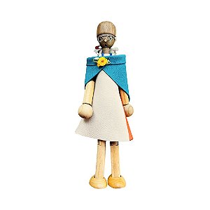 Brinquedo de madeira articulado - Boneca Vovó Belita
