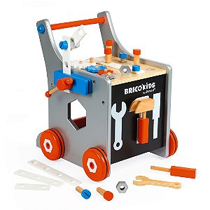 Super Carrinho de Ferramentas Magnético Bricokids - Brinquedo Educativo Madeira