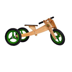 Bicicleta de Madeira 3 em 1 Woodbike Verde - Camará Estudio