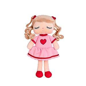 Boneca de Pano Angela Tica 20cm - Brinquedo Educativo Metoo