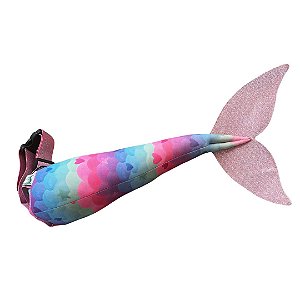 Cauda de Sereia Coração (Barbatana Rosa) - Fantasia Infantil