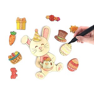 Coelhinho Divertido - Brinquedo Atividades Madeira Lume