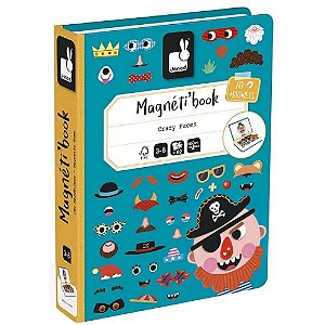 Livro Magnético Crazy Faces 82 peças - Janod