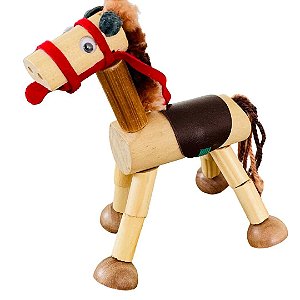 Brinquedo de madeira articulado - Cavalo Silver