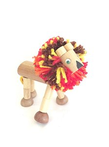 Brinquedo de madeira articulado - Leão Leon