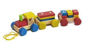 Mini Trem de Madeira Desmontável - Brinquedo Educativo