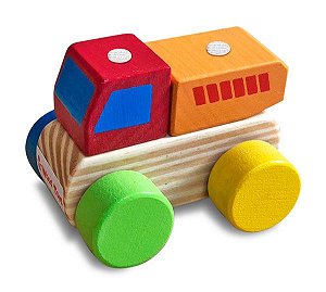 Mini Trem de Madeira - Médio - Woodtoys - Ioiô de Pano Brinquedos Educativos