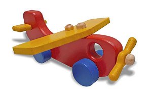 Brinquedo de Madeira - Avião Colorido