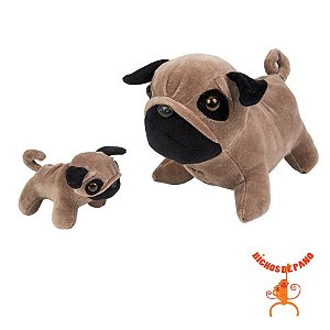 Pug grávida com 1 filhote - Bicho de Pelúcia