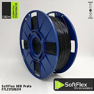 Filamento SoftFlex 50D OEM 3DPF Preto