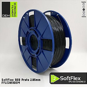 Filamento 2.85mm SoftFlex 50D OEM 3DPF Preto