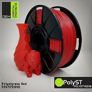 Filamento PolyST (Polystyrene) OEM 3DPF Vermelho