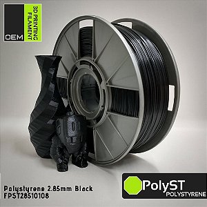 Filamento 2.85mm PolyST (Polystyrene) OEM 3DPF Preto