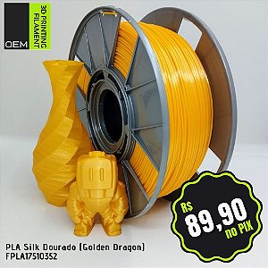 Filamento PLA Silk OEM 3DPF Dourado (Golden Dragon)