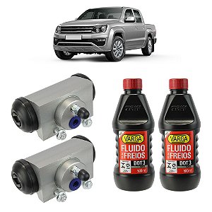 Par Cilindro Burrinho De Freio Traseiro + 2 Fluidos Dot3 Volkswagen Amarok 2.0 2010 / 2016