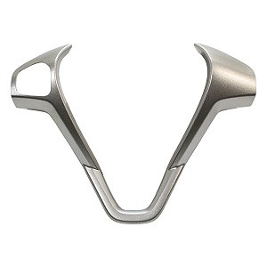 Moldura Aro Comando Som Telefone Volante Ford Ka Ecosport New Fiesta  2014 / 2019 - Cinza Escuro Sem Botão