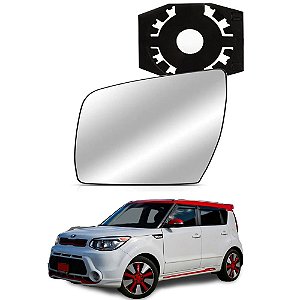 Lente Espelho Do Retrovisor C Base Lado Esquerdo Kia Soul 2009 a 2014 - 6602m