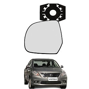 Lente Espelho Do Retrovisor Com Base Lado Esquerdo Nissan Versa 10/14 - 6674m