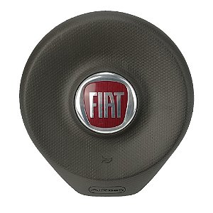 Tampa Capa Airbag Buzina Volante Fiat Palio Grand Siena 2012 A 2019 (Cinza Escuro)
