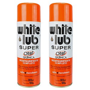 Kit Com 2 Desengripante Completo White Lub Super Spray - Orbi Química - 300ml