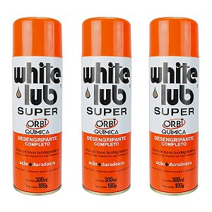 Kit Com 3 Desengripante Completo White Lub Super Spray - Orbi Química - 300ml