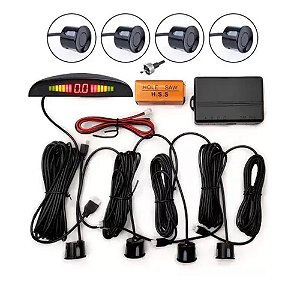 Kit Sensor De Estacionamento Universal 22mm - Cor Preta