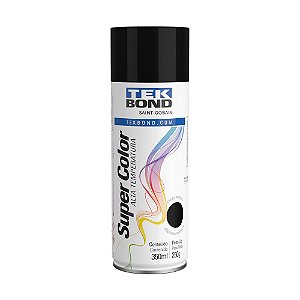 Tinta Spray Super Color Alta Temperatura Tek Bond Preto Brilhante 350ml