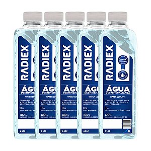 Kit 5 Águas Desmineralizadas Water Coolant Radiex - 5 Litro