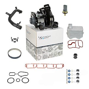 Bomba De Água + Radiador De Óleo Audi Tiguan Jetta Passat 2.0 Tsi - Kit Com Reparo Dos Bicos