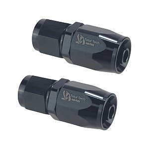Kit 2 Conexões Retas 6an Para Mangueiras Aeroquip