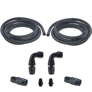 Kit Upgrade Conexões Niples + 2 Mangueiras Aeroquip 6AN