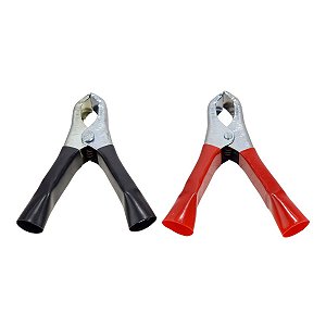 Par Garra Jacaré Para Bateria 50A Com Espaguete 2 Peças