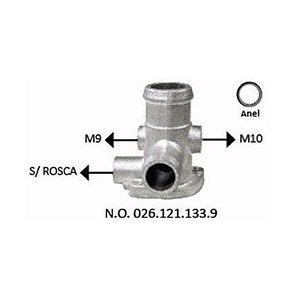 Conector do cabeçote da entrada d'água volkswagen gol / santana - 0261211339