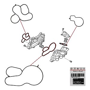 Kit Jogo De Juntas Da Bomba De Água VW UP Fox Gol Saveiro - 04E121119