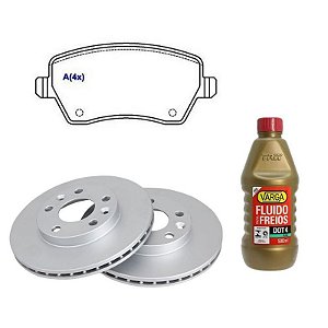 Disco De Freio Com Pastilha e Fluido Dot4 Renault Duster 1.6