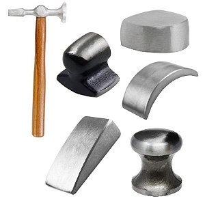 Kit Martelo Pena Reta e 5 Tassos Para Funileiro Gera