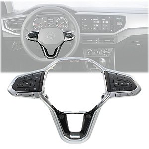 Botão Comando Som Volante Com Moldura Aro - Volkswagen Nivus Golf Passat