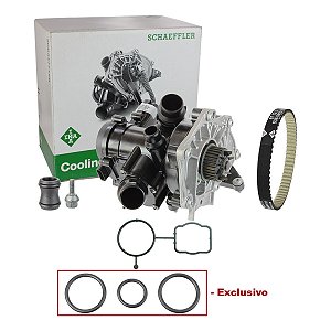Bomba De Água Com Válvula Termostática Eletrônica com Correia e parafuso - AUDI VW INA