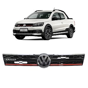 Grade Dianteira Volkswagen Saveiro Cross G6 Com Friso Vermelho - Original