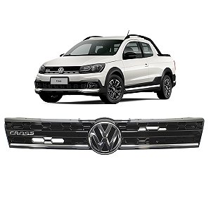 Grade Dianteira Volkswagen Saveiro Cross G6 Com Friso Prata - Original
