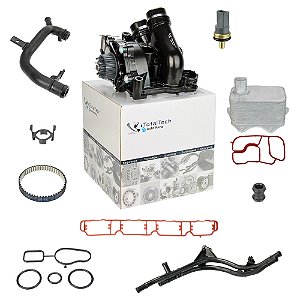 Bomba De Água Com Radiador De Óleo Audi Tiguan Jetta Fusca Passat 2.0 Tsi - Kit Completo