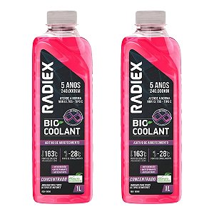 2 Aditivo Radiex Concentrado Bio Coolant Octagel Rosa - RDX18058