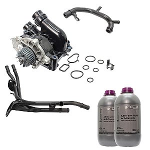 BOMBA DE ÁGUA COM TUBOS REFRIGERAÇÃO VW JETTA PASSAT TIGUAN FUSCA AUDI A3 Q3 TT + 2 ADITIVOS G12