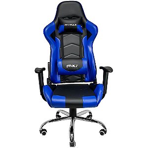 Cadeira Gamer MX7 Giratoria Preto/Azul MYMAX