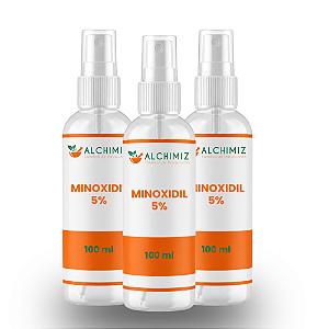 Kit 3 Frascos Minoxidil Spray 5% - 100 ml (cada)