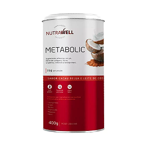 Metabolic Termogênico Cacau Belga com Coco 400g - Nutrawell