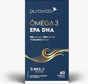 Ômega 3 EPA DHA 60 Cápsulas - Puravida