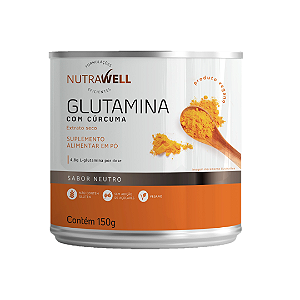 Glutamina Com Cúrcuma 150g - Nutrawell